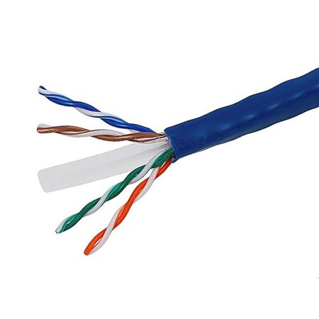 4Xem 4XEM 4XCAT5E1000BL 1000ft Bulk CAT6 Blue Solid Cable 4PR 24AWG 4XCAT5E1000BL